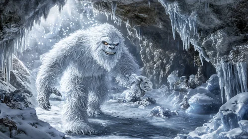 Abominable Snowman in Frozen Cave