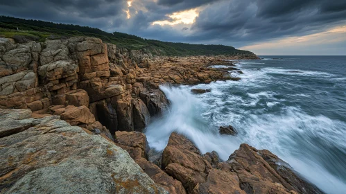 Dramatic Ocean Landscape Featuring Rocky Coastline