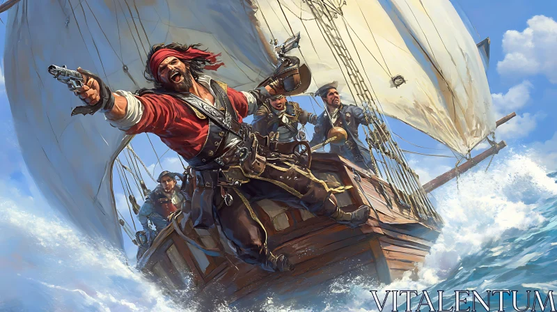 AI ART Pirate Ship Adventure on the Ocean