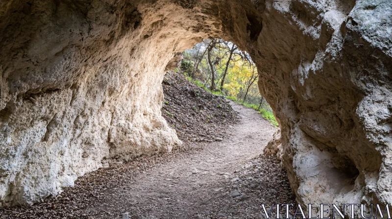 AI ART Scenic Forest Cave Pathway