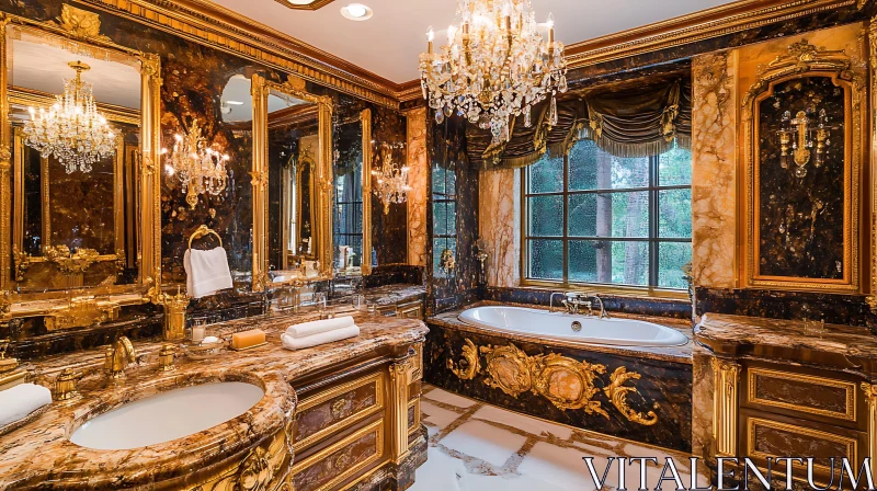 Elegant Lavish Bathroom Decoration AI Image