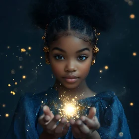 Child Holding Magical Light Art