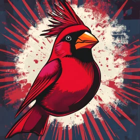 Striking Cardinal Bird Artwork