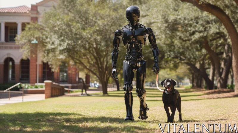 Academic Robot and Dog Sculpture - Human Connections AI Image
