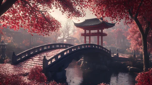 Serene Pagoda View in Japanese Garden