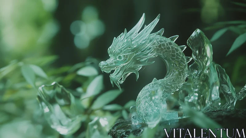 AI ART Crystal Dragon Amidst Greenery