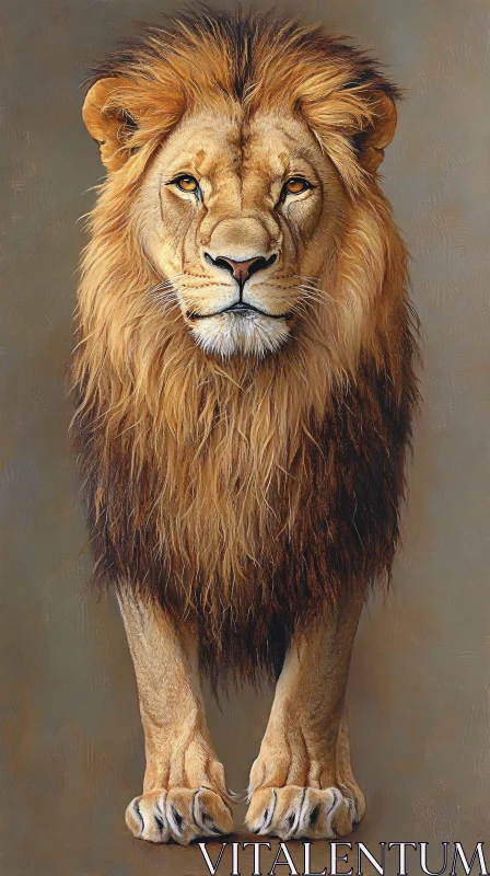 Lion's Regal Stare AI Image