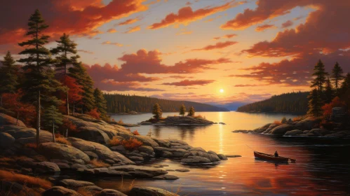 Captivating Sunset Reflection on a Tranquil Lake
