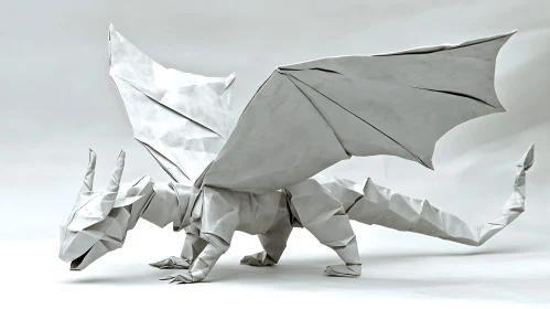 Monochrome Paper Dragon Sculpture