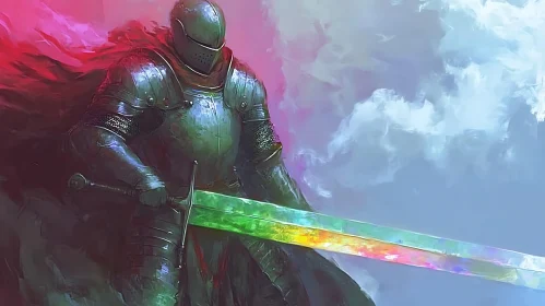 Knight with Rainbow Sword