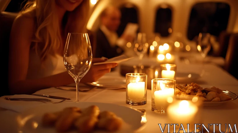 Intimate Candlelight Dinner Setting AI Image