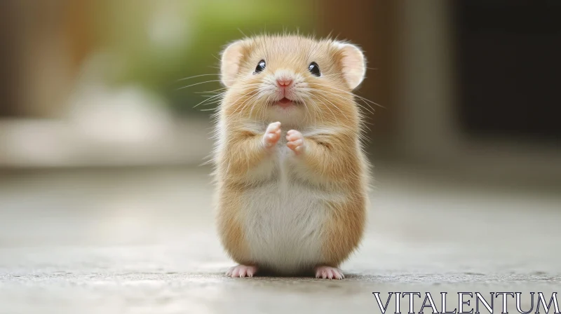 AI ART Cute Standing Hamster