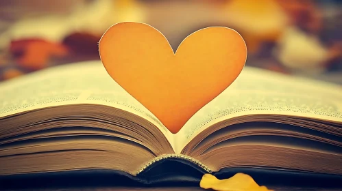 Love Story - Open Book with Heart