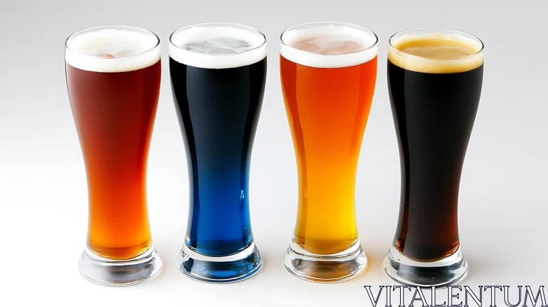 AI ART Variety of Beer Colors in Glasses