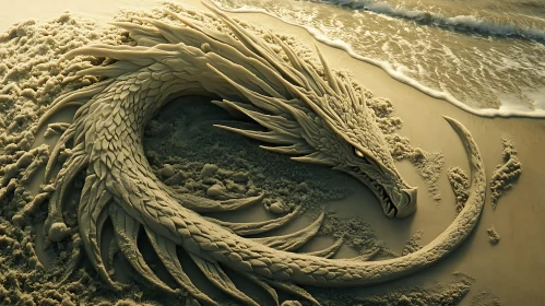 Beach Dragon Sand Art