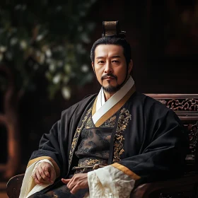 Dignified Man in Embroidered Robes