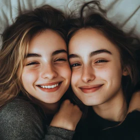 Portrait of Two Smiling Girls