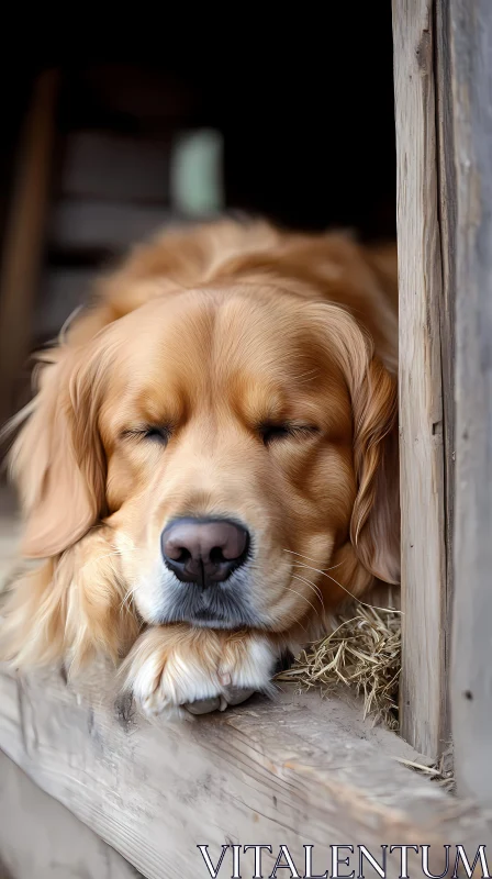 Golden Retriever Rest AI Image