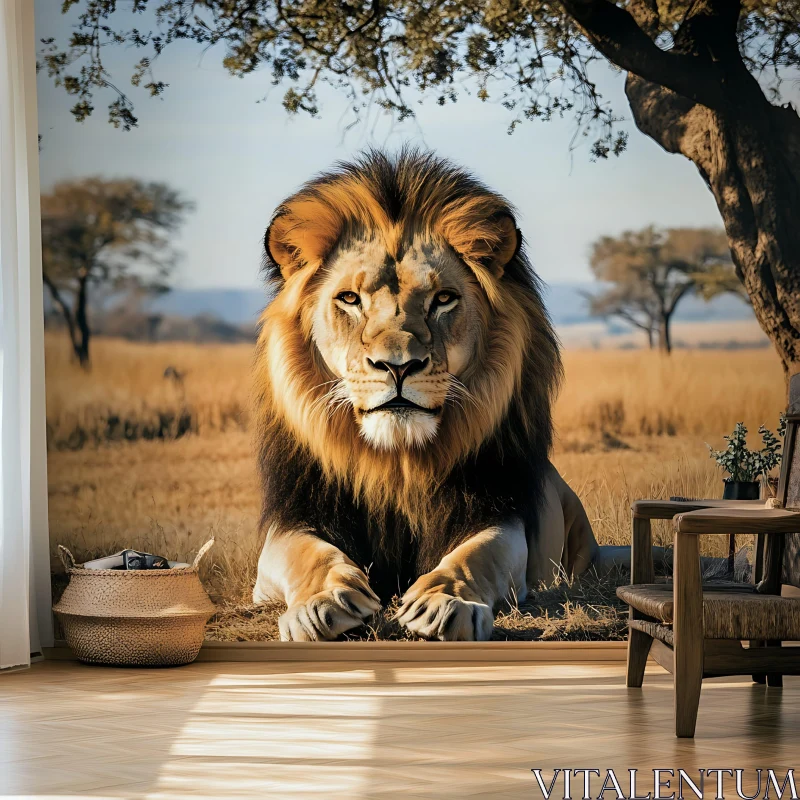 Lion in the Wild AI Image