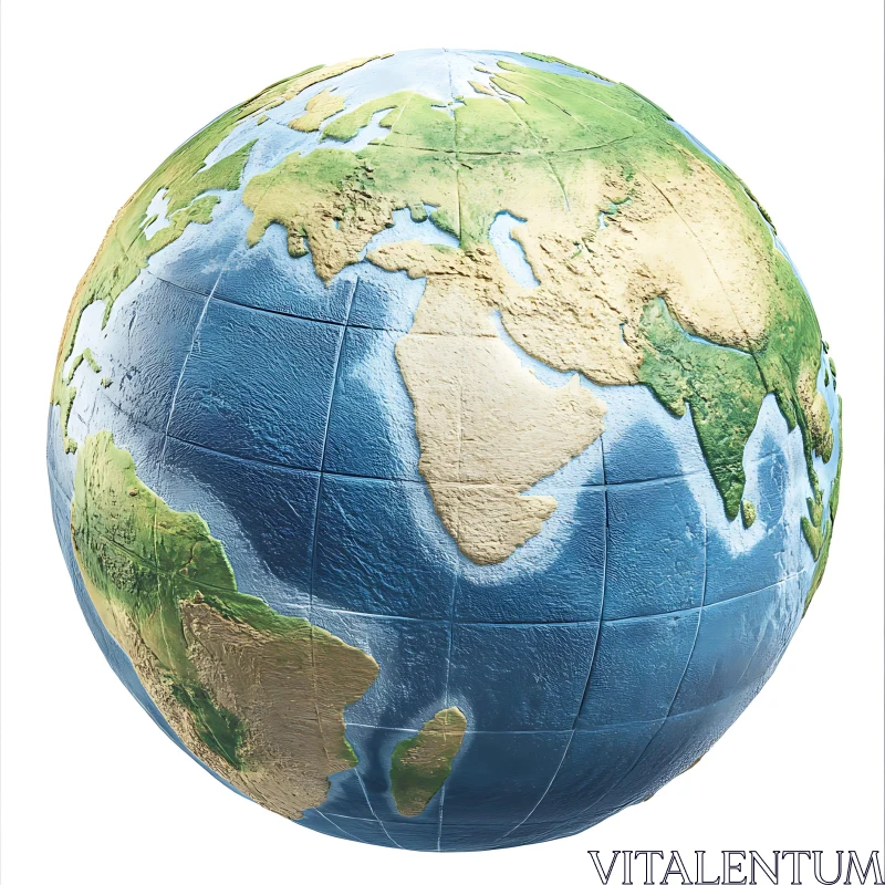 Earth Globe with Continents and Oceans AI Image