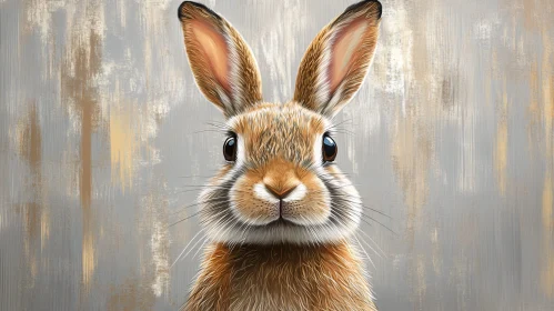 Illustrated Rabbit in Abstract Style