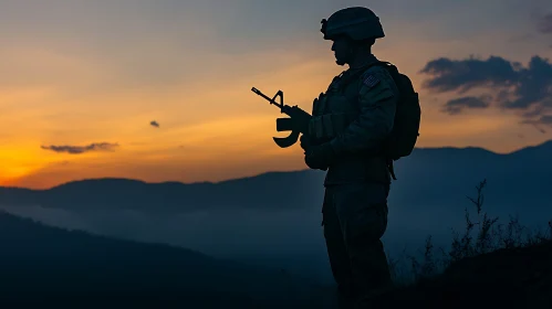 Sunset Watch: A Soldier's Vigil