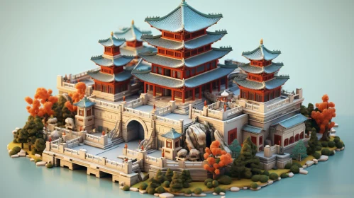 Detailed Miniature Temple Architecture