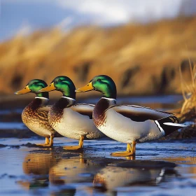 Mallards Reflected in Still Water