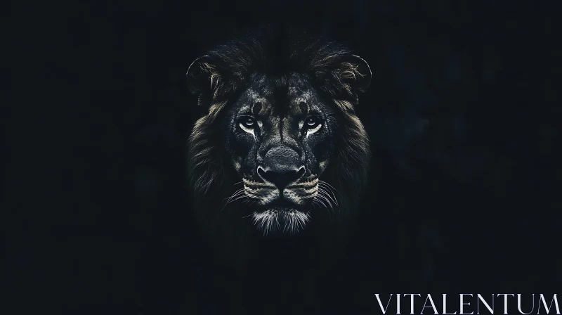 AI ART Lion in Darkness