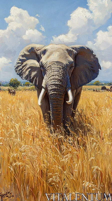 AI ART Wildlife Artwork of Elephant