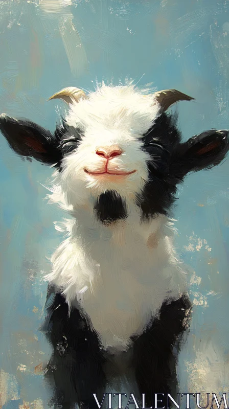 Happy Goat Painting AI Image