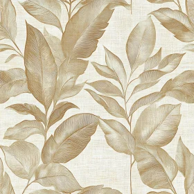 Decorative Beige and Brown Leaf Pattern