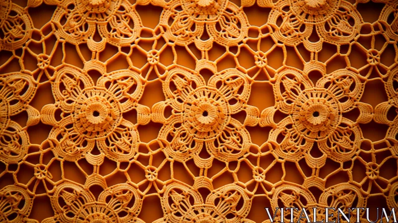 Intricate Orange Crochet Pattern with Terracotta Accents AI Image