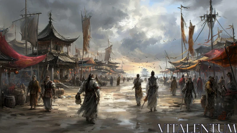 Ming Dynasty Chinese City Concept Art AI Image