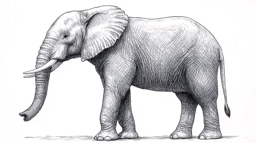 Elephant Sketch Art