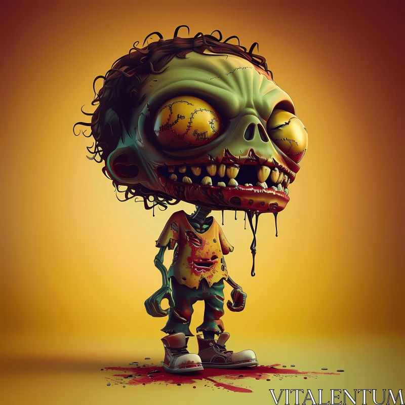 3D Cartoon Zombie Illustration AI Image