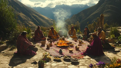 Andean Ritual by the Sacred Fire