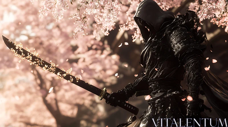 Hooded Warrior with Sword AI Image