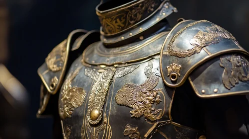 Detailed Metallic Armor of Medieval Knight