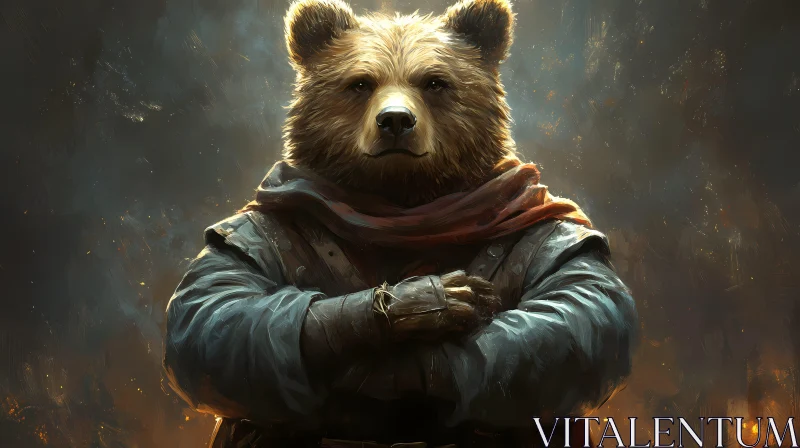 Fantasy Bear Warrior AI Image