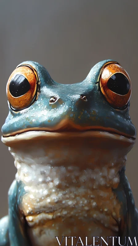 Frog Close-Up Image AI Image