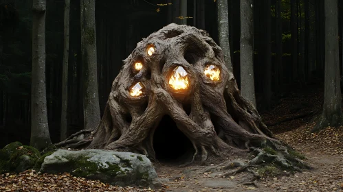 Mystical Tree Dwelling in the Woods