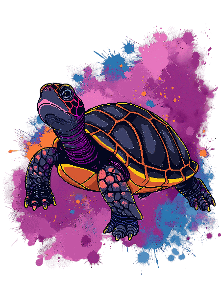 POD Design Vibrant Turtle Splash Design