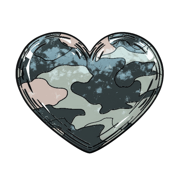 Camo Heart T-Shirt Graphic