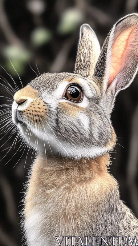 Portrait of a Curious Rabbit AI Image