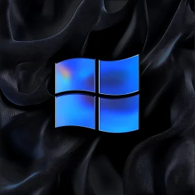 Abstract Dark Fabric with Blue Window Logo