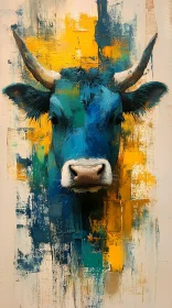 Colorful Abstract Cow Art