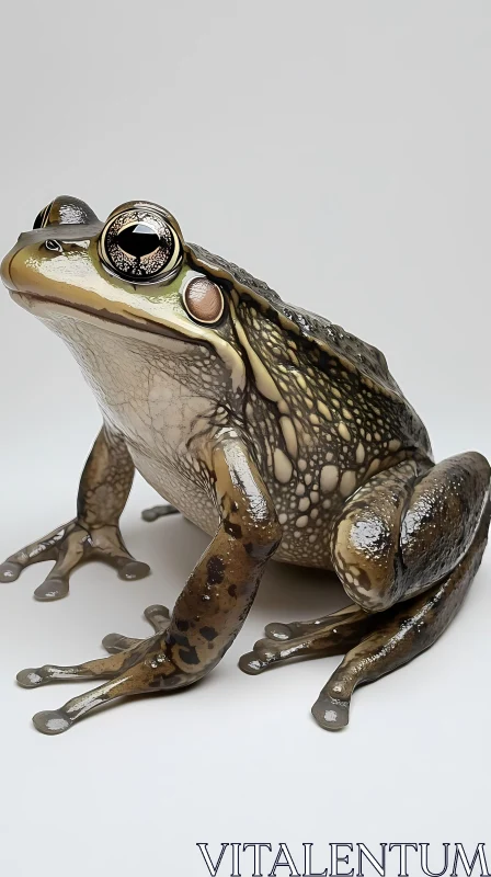 Textured Frog on Neutral Background AI Image