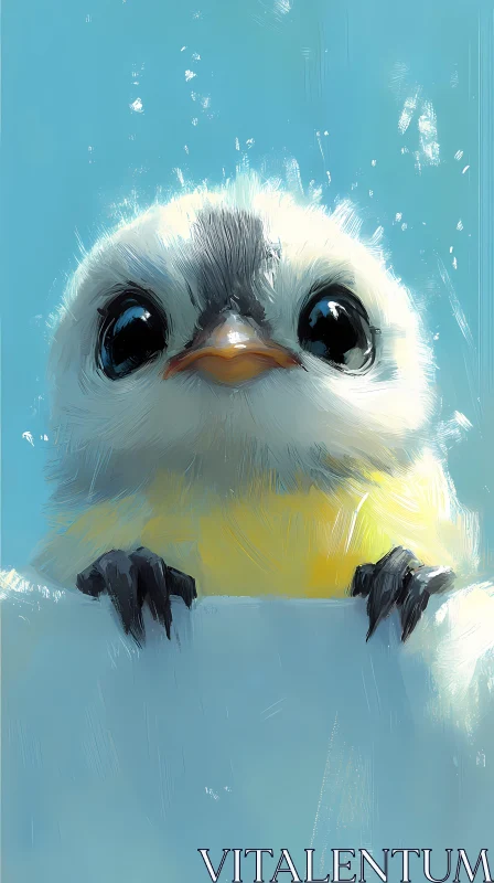 Charming Fluffy Bird Art AI Image