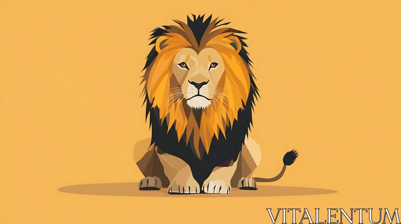 AI ART Stylized Lion Illustration